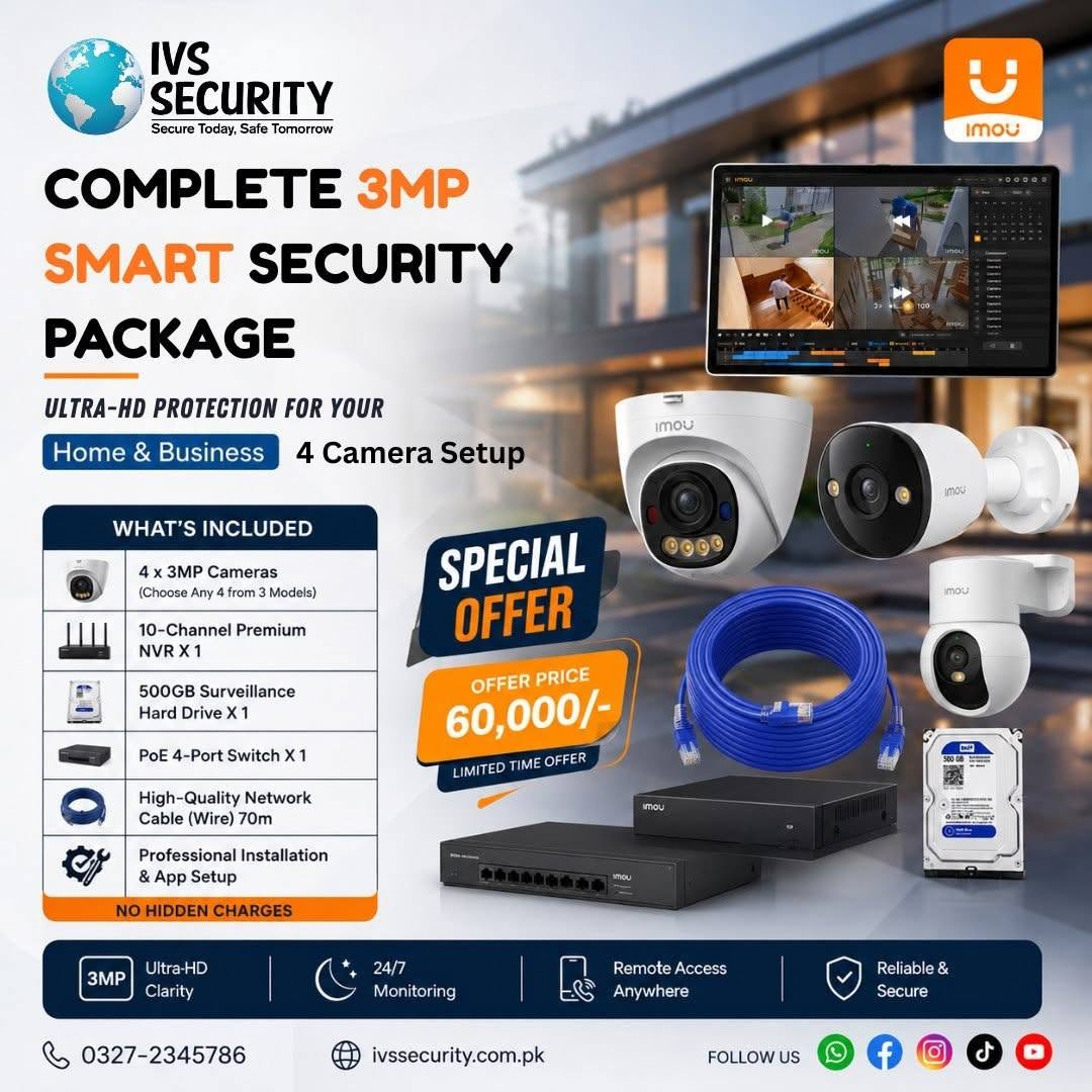 IMOU 4 camera 3MP smart security package – IVS Security