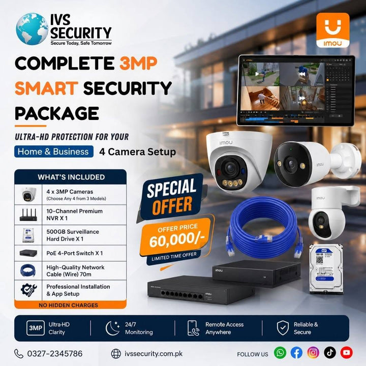 IMOU 4 camera 3MP smart security package – IVS Security