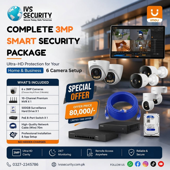 IMOU 6 camera 3MP smart security package – IVS Security