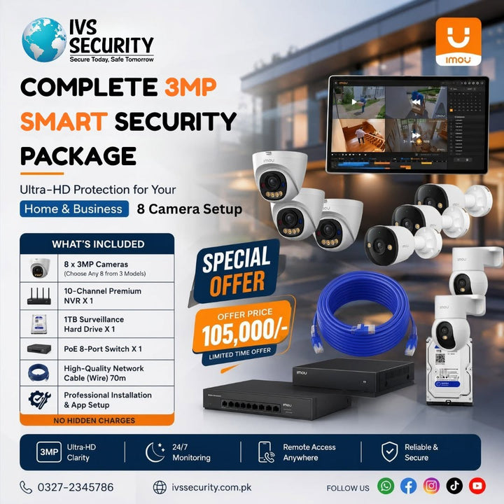 IMOU 8 camera 3MP smart security package – IVS Security